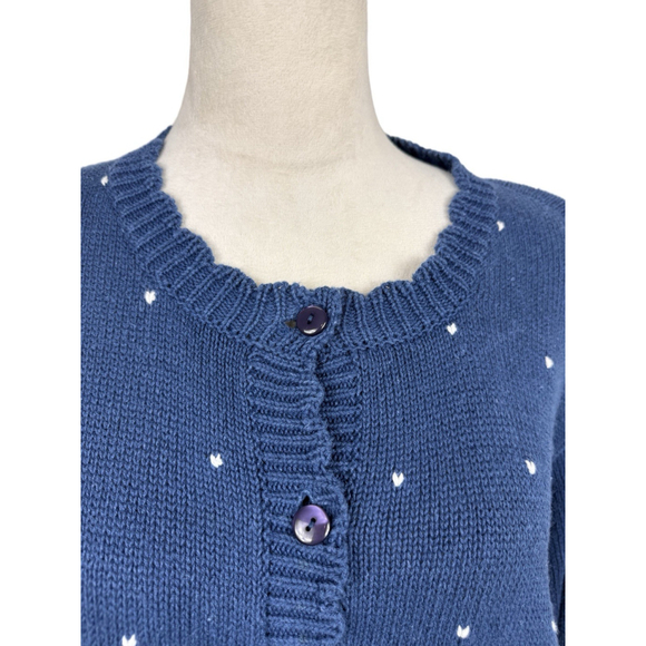 Segue Vintage Blue Floral Embroidered Button-Up Cardigan Sweater Size 1X - Picture 3 of 9